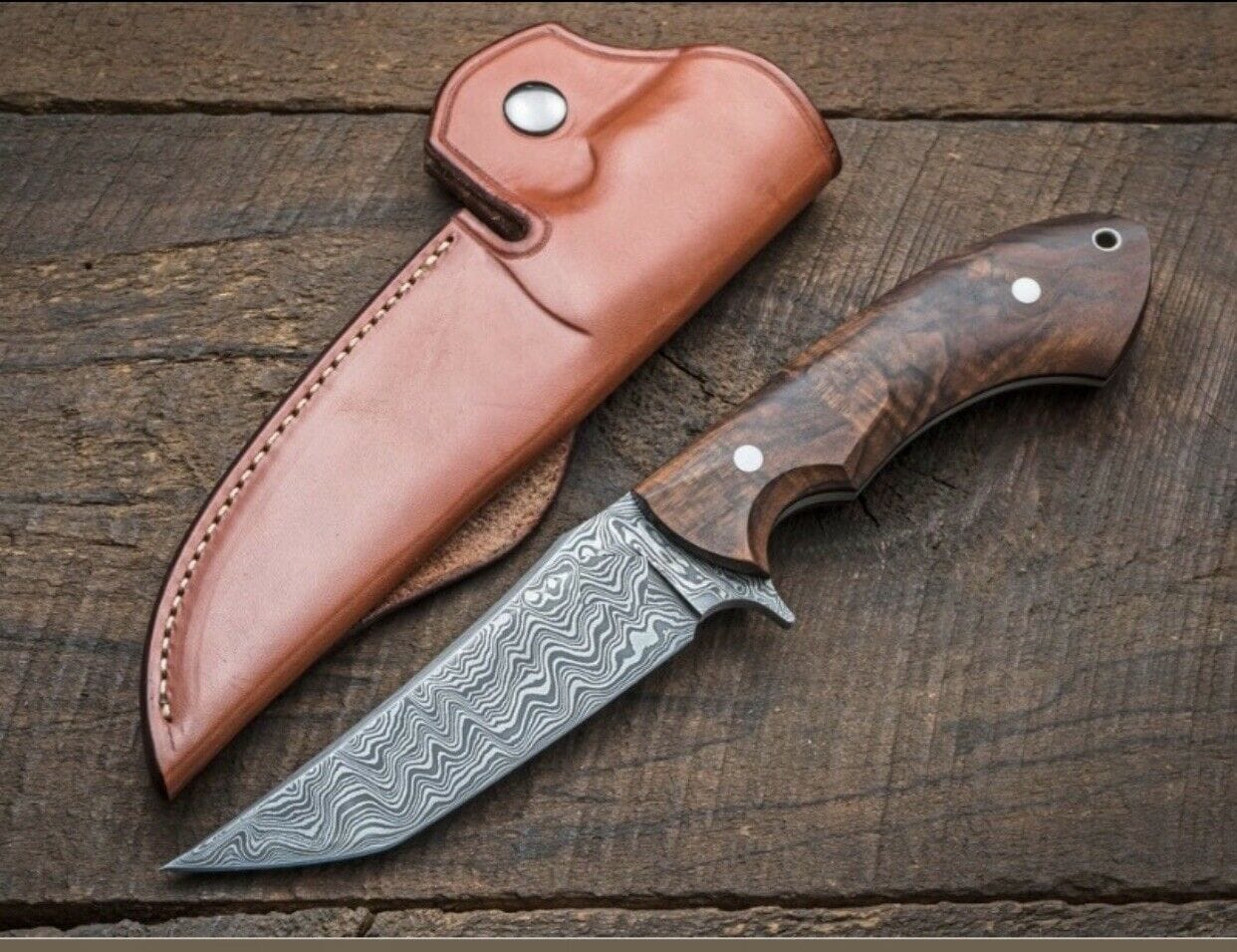 KBS Knives Store Hunting Knives Custom Handmade Fixed Blade Damascus Steel Hunting Knife