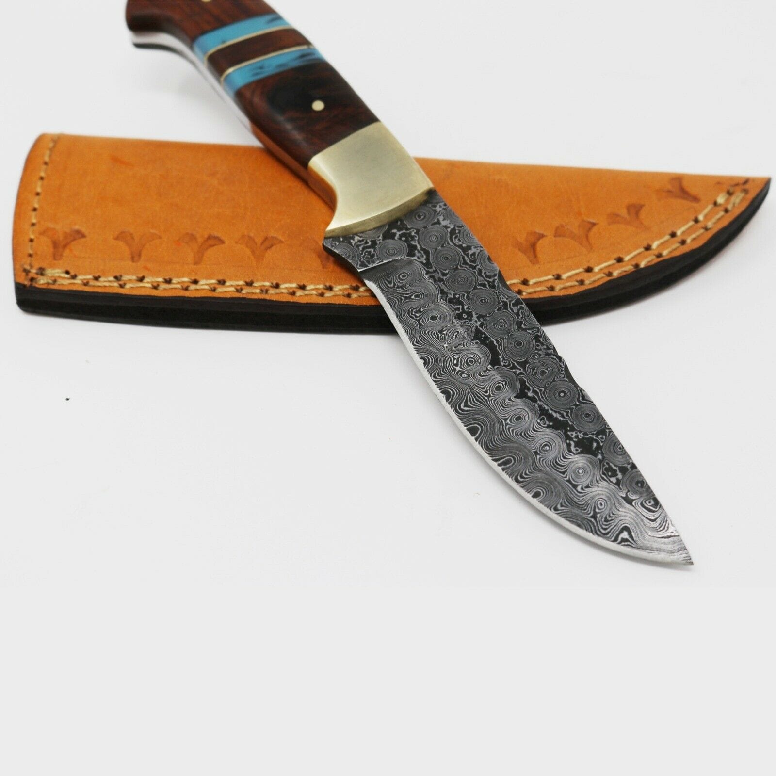 KBS Knives Store Hunting Knives Custom Handmade Fixed Blade Damascus Steel Hunting Knife