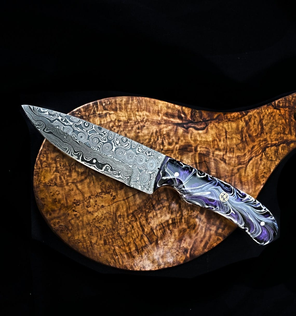 KBS Knives Store Hunting Knives Custom Handmade Raindrop Damascus Steel Hunting Knife