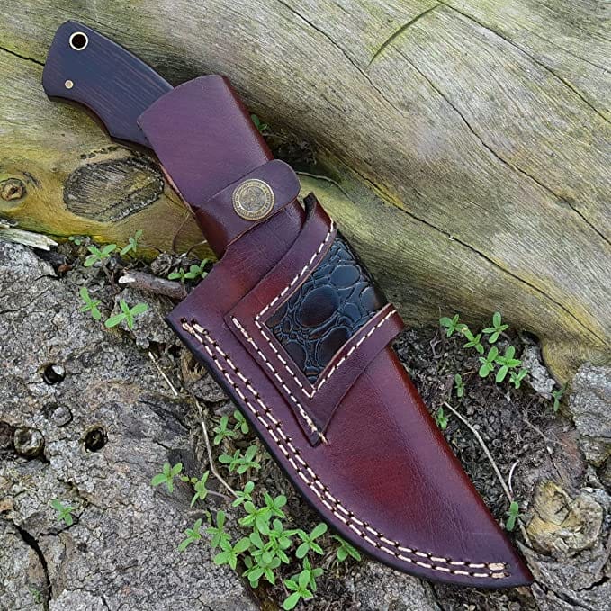 KBS Knives Store Hunting Knives Damascus Hunting Knife With Rose Wood Handle