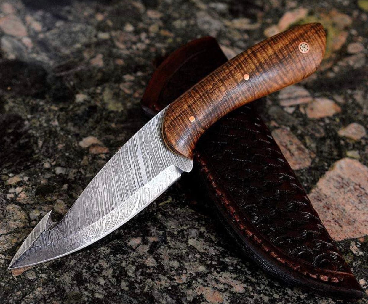 KBS Knives Store Hunting Knives Damascus Steel Gut Hook Hunting Knife