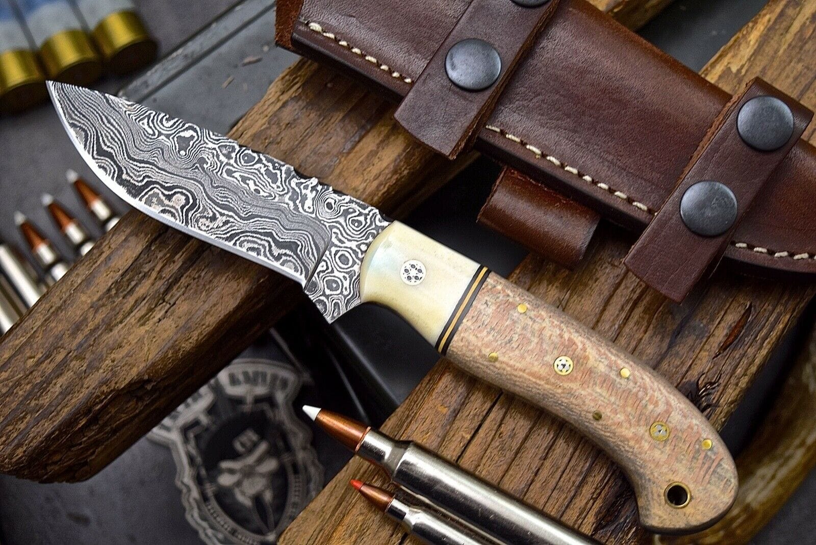 KBS Knives Store Hunting Knives Damascus Steel Hunting Skinning Camping Knife