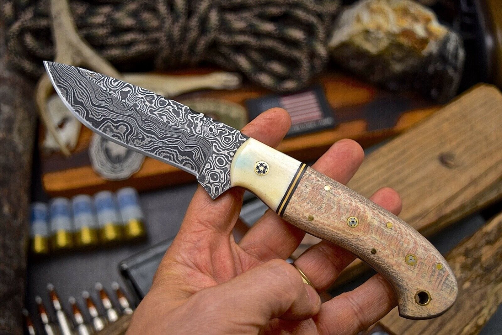 KBS Knives Store Hunting Knives Damascus Steel Hunting Skinning Camping Knife