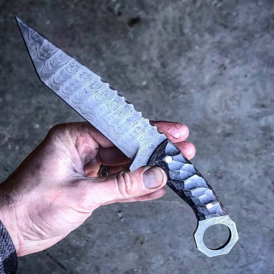 KBS Knives Store Hunting Knives Damascus Tanto Blade Knife