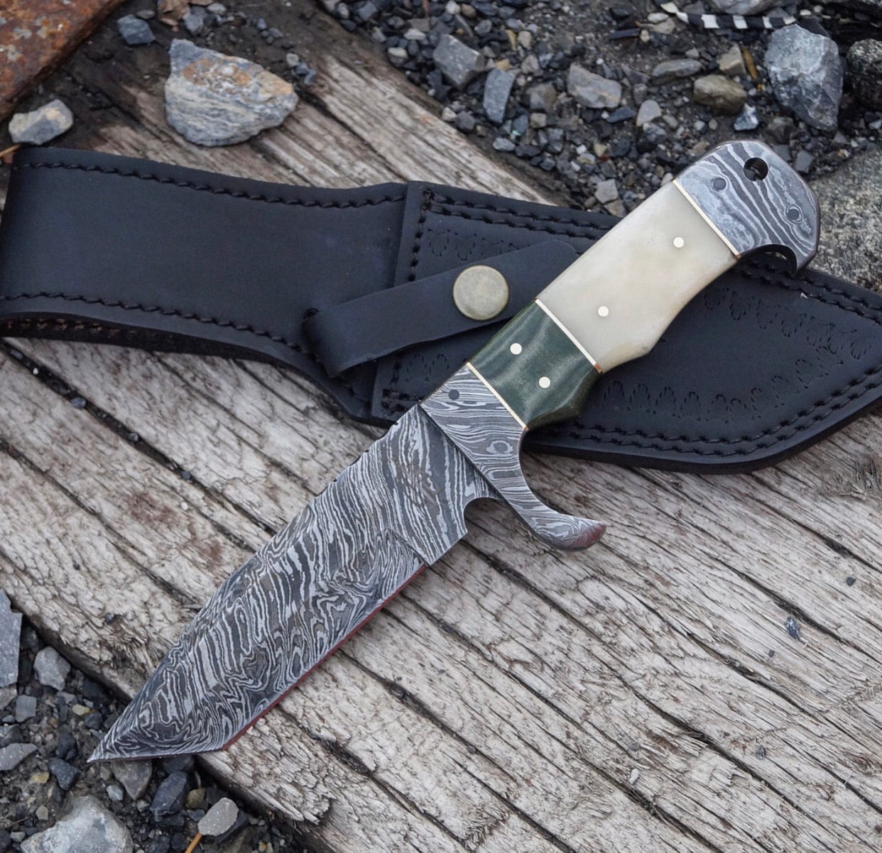 KBS Knives Store Hunting Knives Damascus Tanto Knife