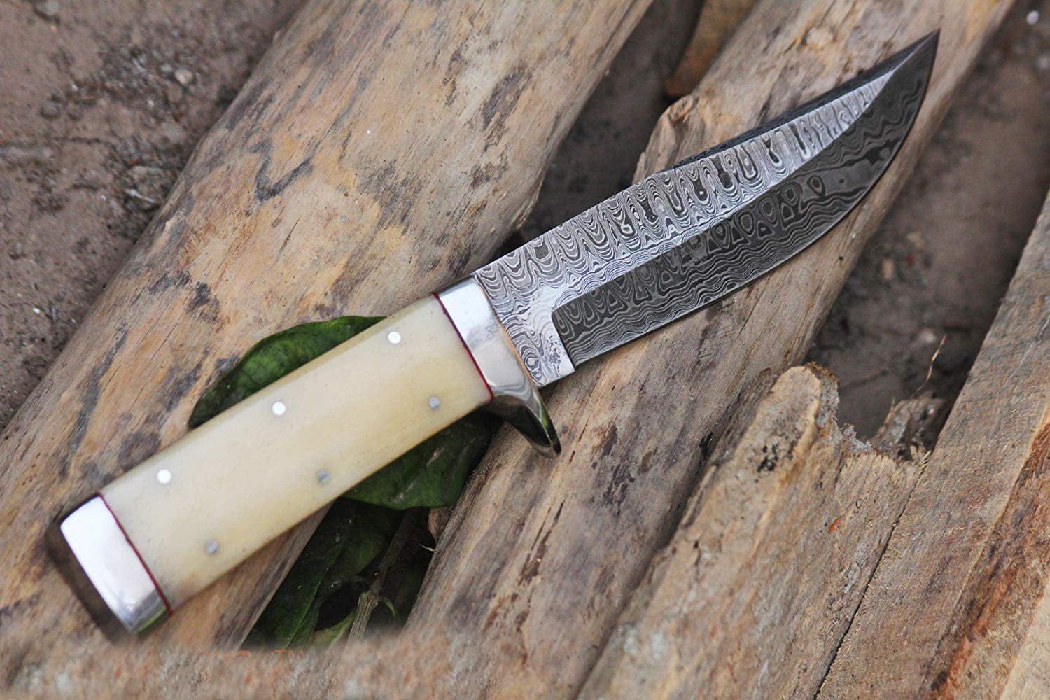 KBS Knives Store Hunting Knives Full Tang Custom Handmade Damascus Steel Blade Hunter Knife