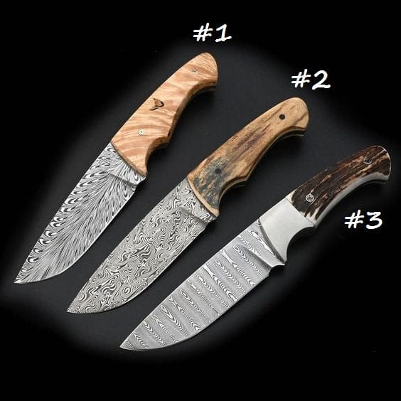 KBS Knives Store Hunting Knives Masterpiece Collection: Full Tang Damascus Steel Hunting Knives - 9.25 Inches with Unique Handles and Patterns