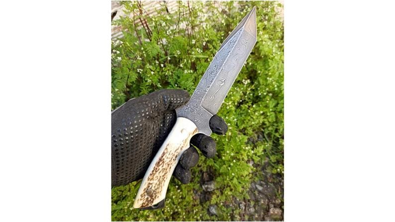 KBS Knives Store Hunting Knives TANTO BLADE DAMASCUS HUNTING KNIFE