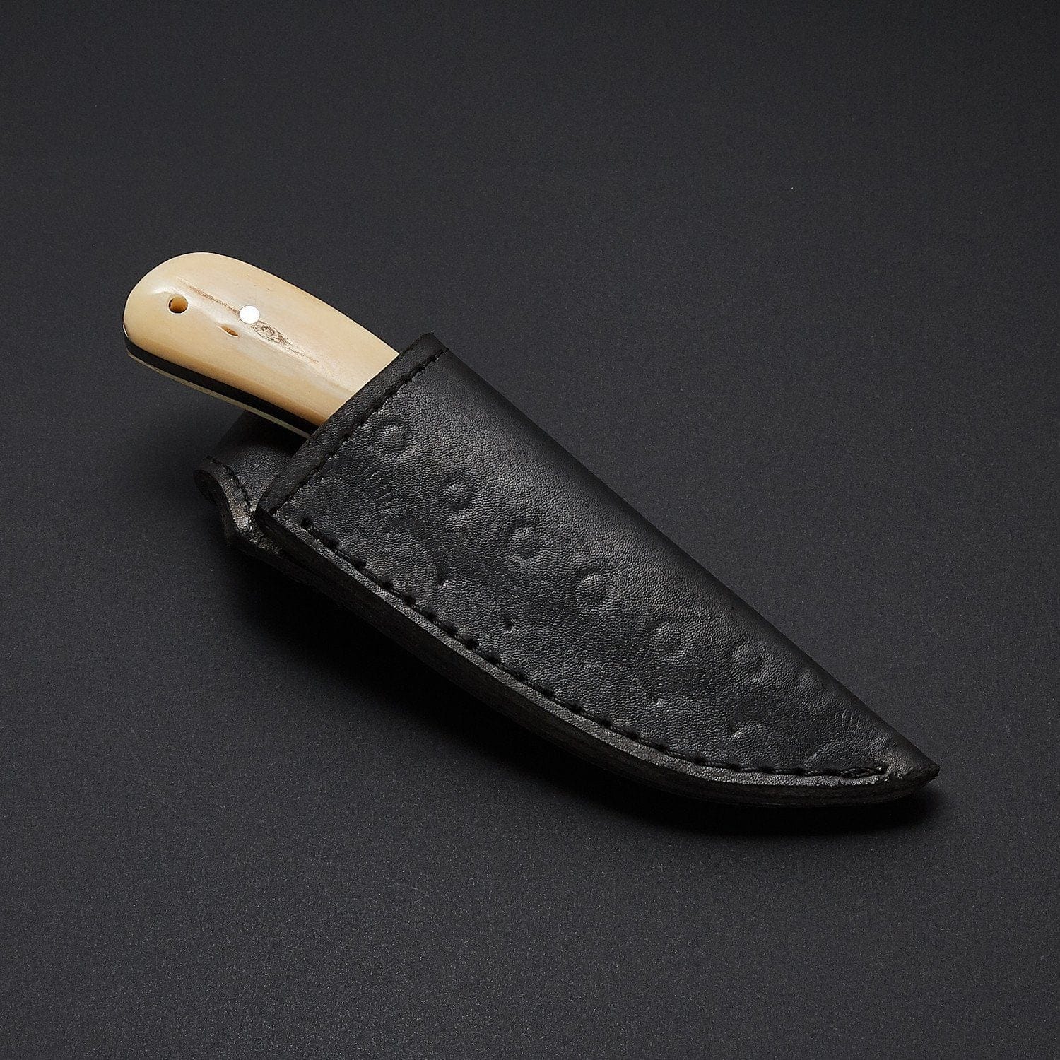 KBS Knives Store Hunting Knives The Fieldmaster's Companion: 7.5-Inch Skinning Hunting Knife with Full Tang D2 Steel Blade, Bone Handle, and Steel Bolster