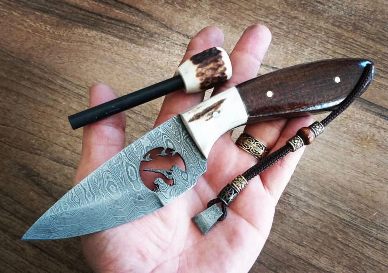 KBS Knives Store Hunting Knives Wirecut Damascus Blade Hunting Knife