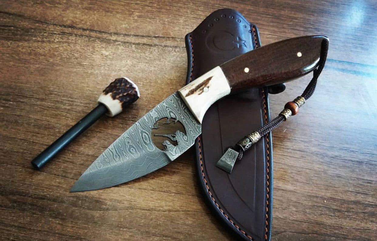 KBS Knives Store Hunting Knives Wirecut Damascus Blade Hunting Knife