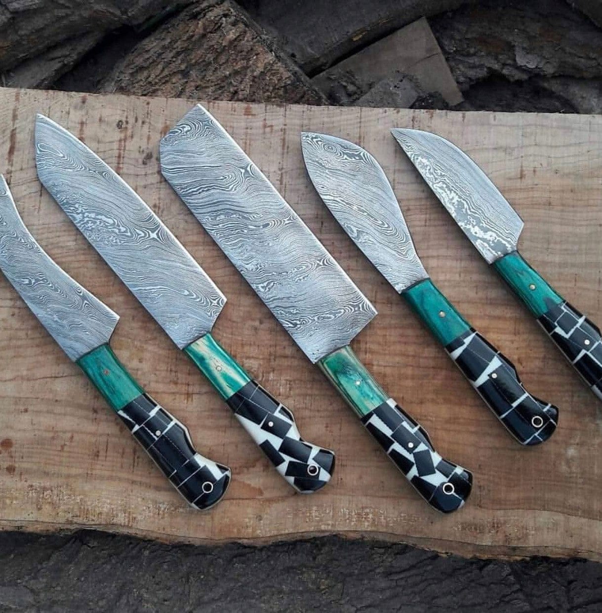 KBS Knives Store Hunting Set Damascus Outdoor Hunting Set