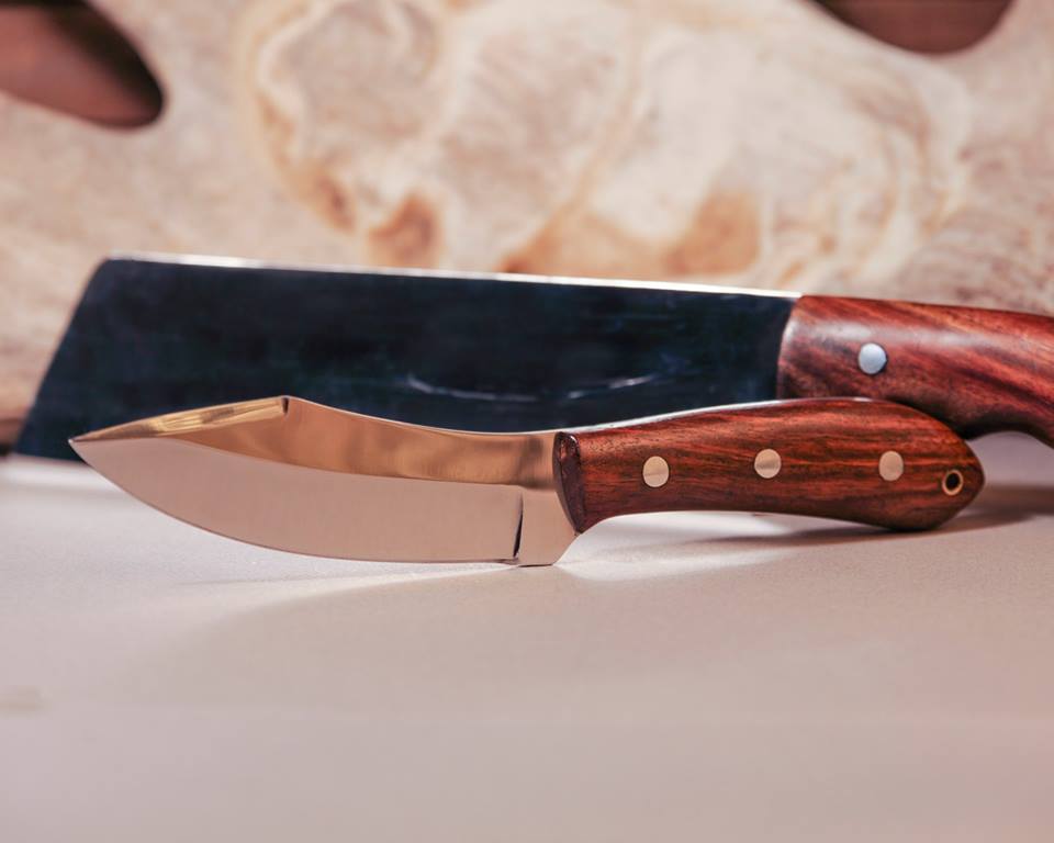 KBS Knives Store Hunting Set Game Processing Kit – 6-Piece Rosewood Handle Knife Set with Leather Roll