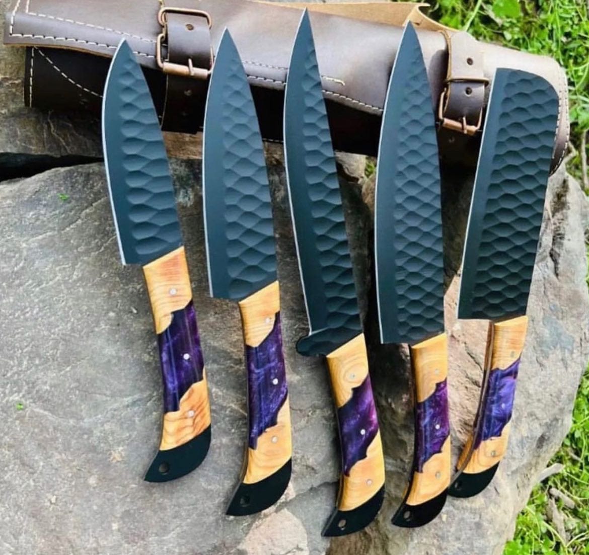 KBS Knives Store Kitchen Knives Custom Handmade D2 Forged Steel Kitchen Knives Set
