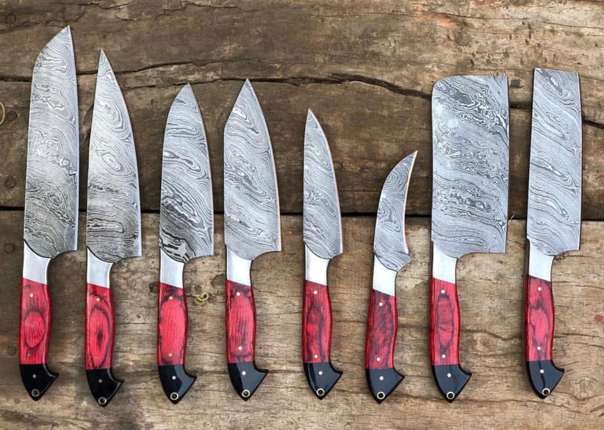 KBS Knives Store Kitchen Knives Set 08 PCS Damascus Steel Kitchen Knives Set