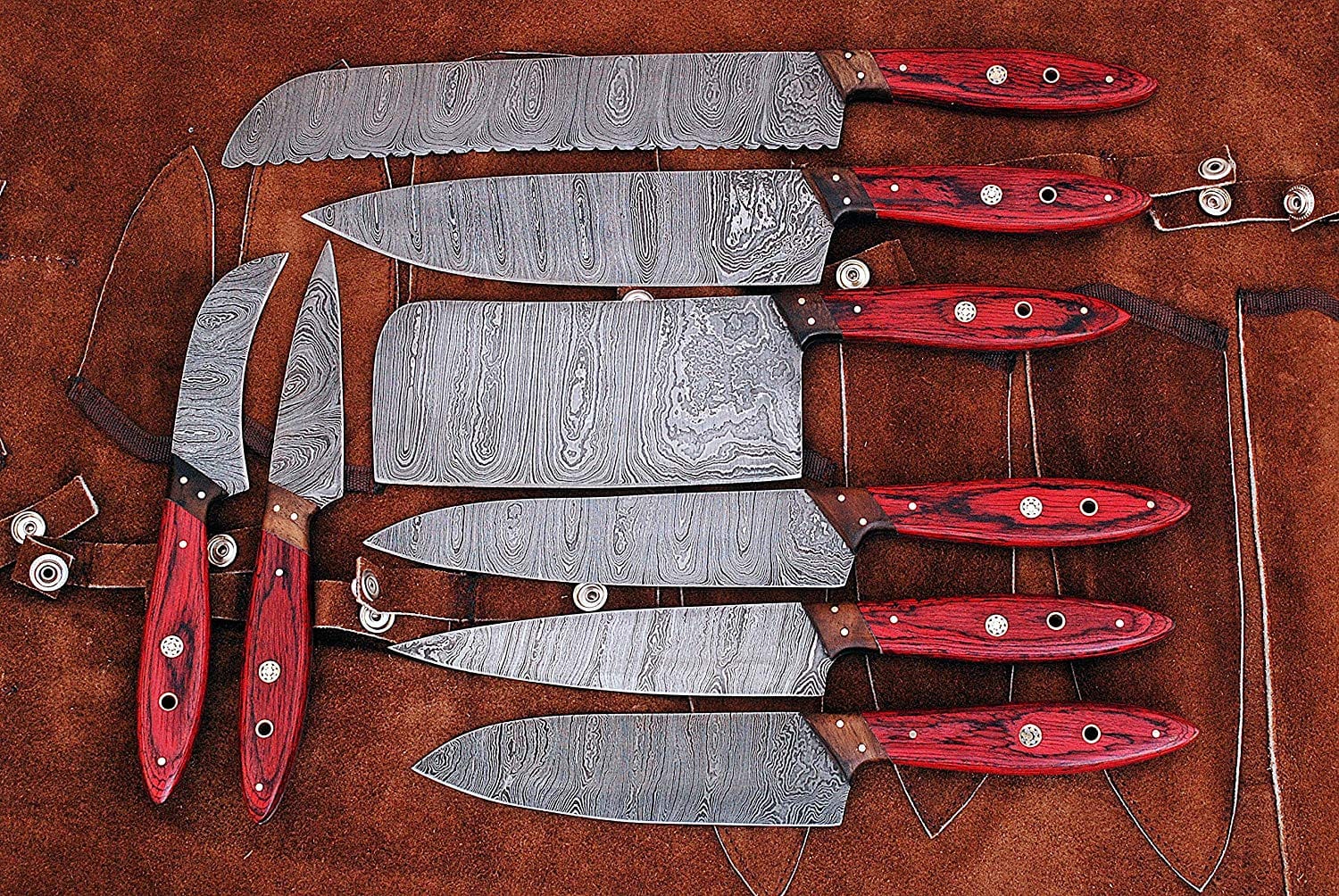 KBS Knives Store Kitchen Knives Set Custom Handmade Damascus Steel Kitchen Knives Set