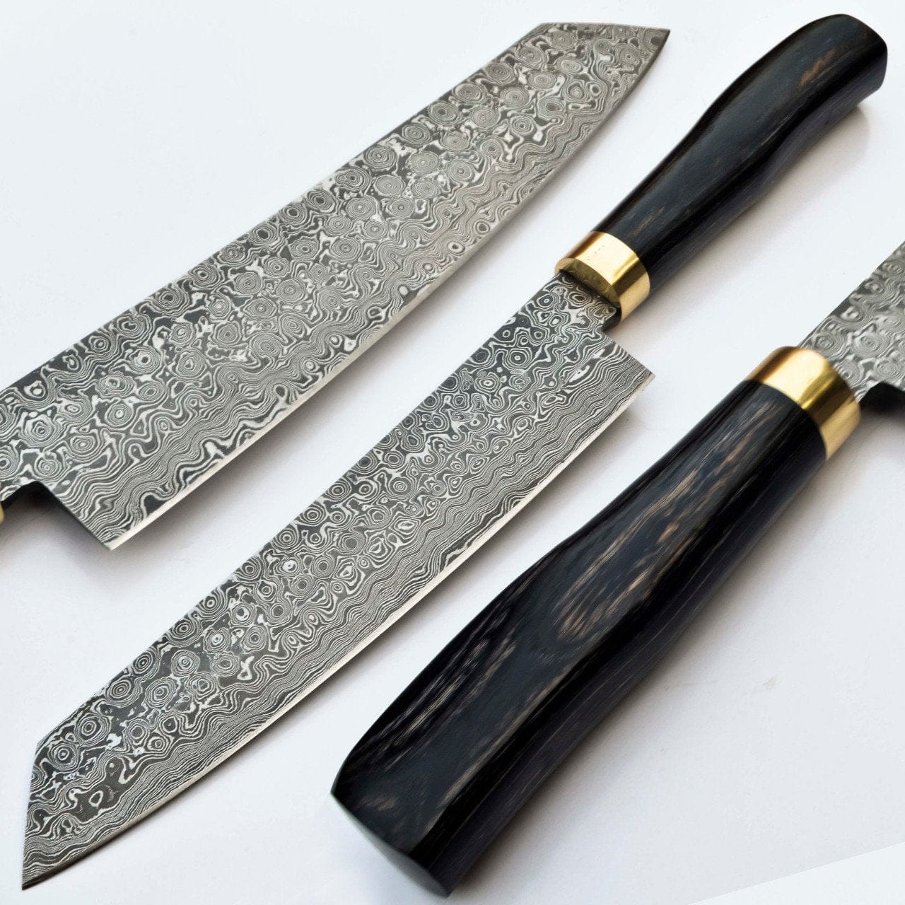 KBS Knives Store Kitchen Knives Set Custom Handmade Raindrop Damascus Steel Chef Knife