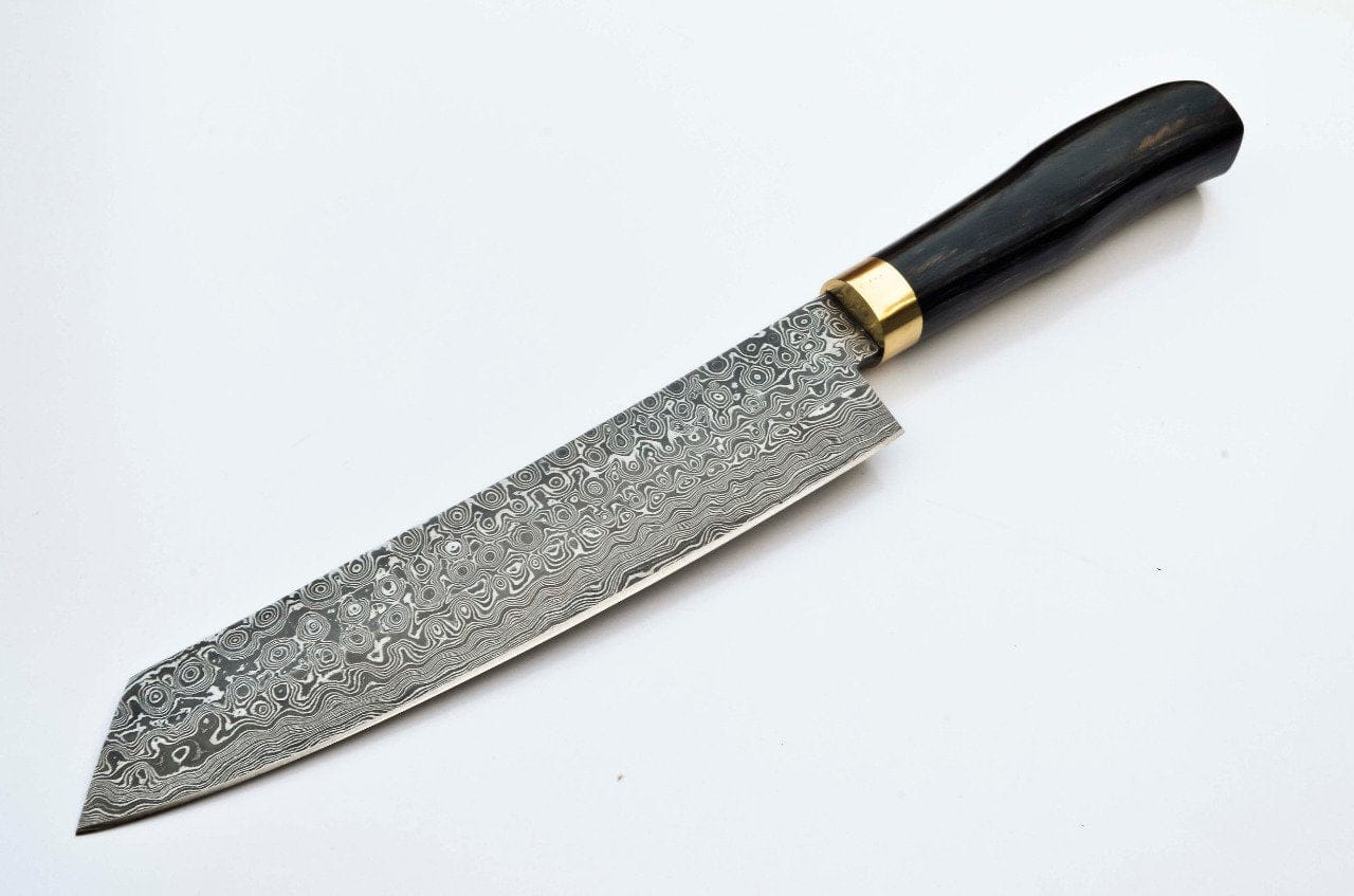 KBS Knives Store Kitchen Knives Set Custom Handmade Raindrop Damascus Steel Chef Knife
