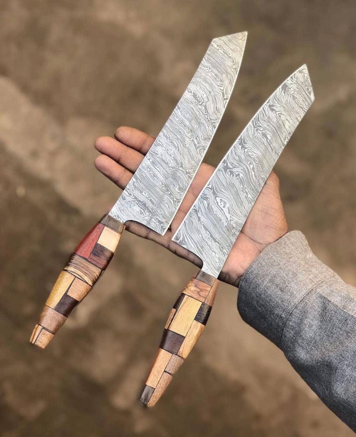 KBS Knives Store Kitchen Knives Set Damascus Steel Chef Knives Pairing Set