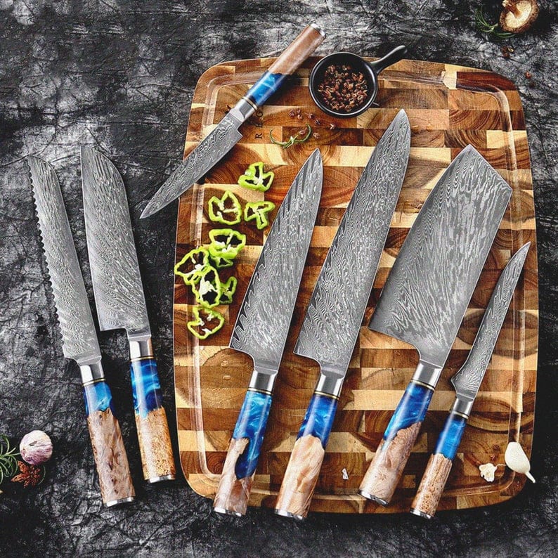 KBS Knives Store Kitchen Knives Set DAMASCUS STEEL KITCHEN KNIVES SET