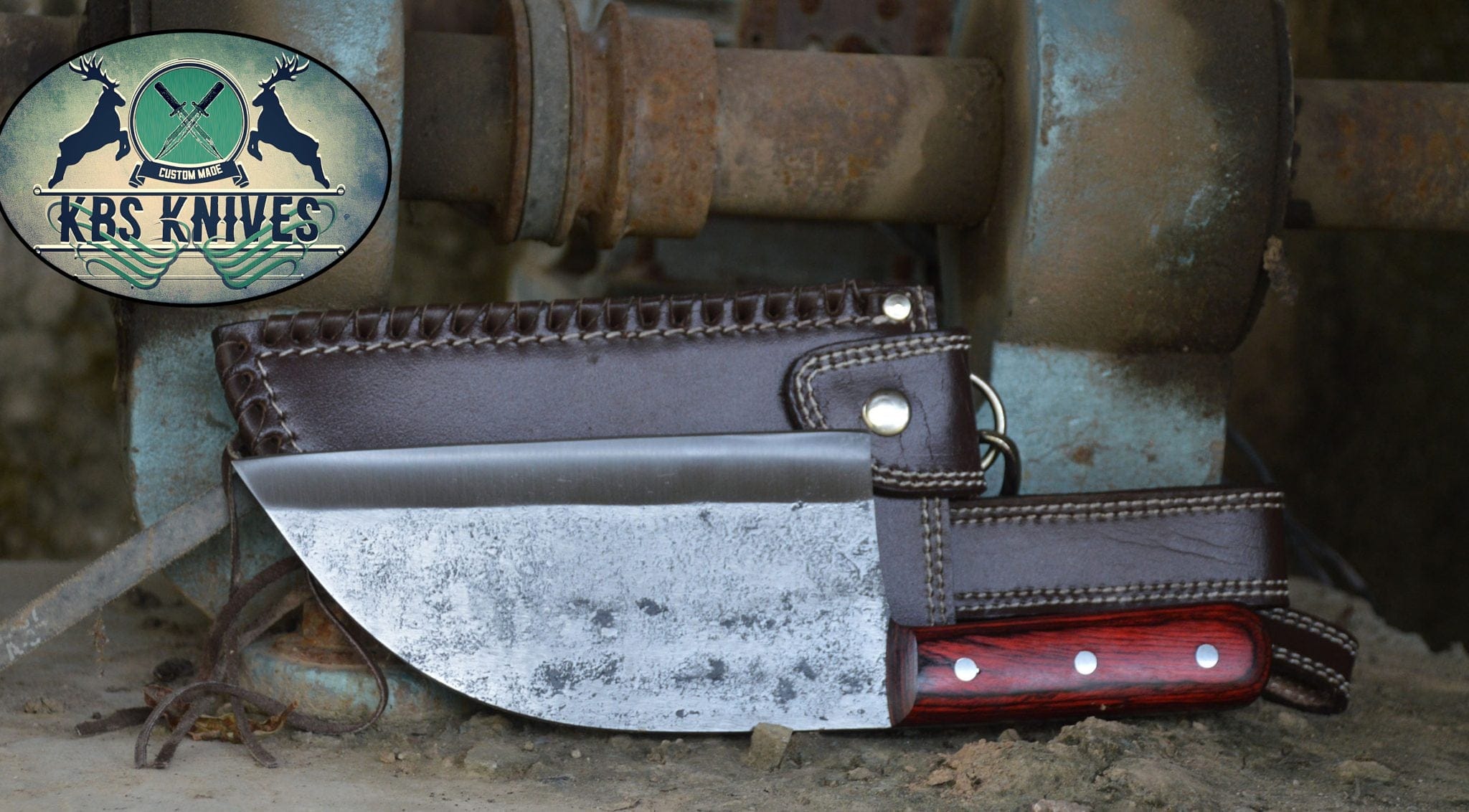 KBS Knives Store Kitchen Knives Set Full Tang Custom Handmade 1095 High Carbon Steel Chef / Chopper Knife
