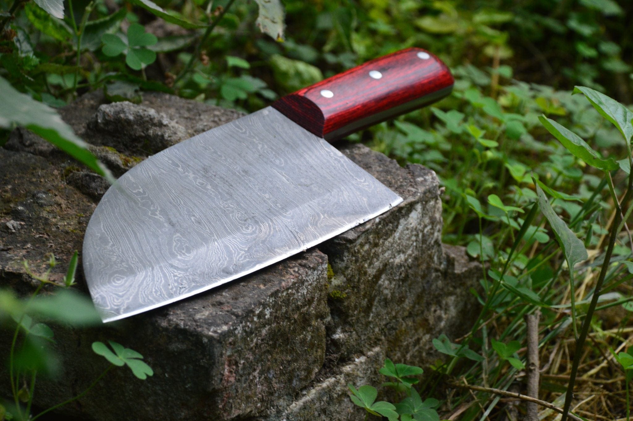 KBS Knives Store Kitchen Knives Set Full Tang Custom Handmade Damascus Steel Chef / Chopper Knife