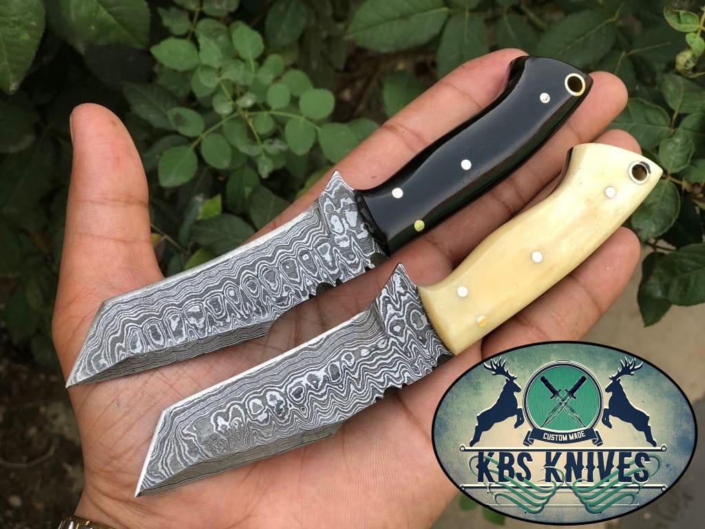 KBS Knives Store Knives Beautiful Custom Handmade Damascus Steel EDC Tanto Blade Knives