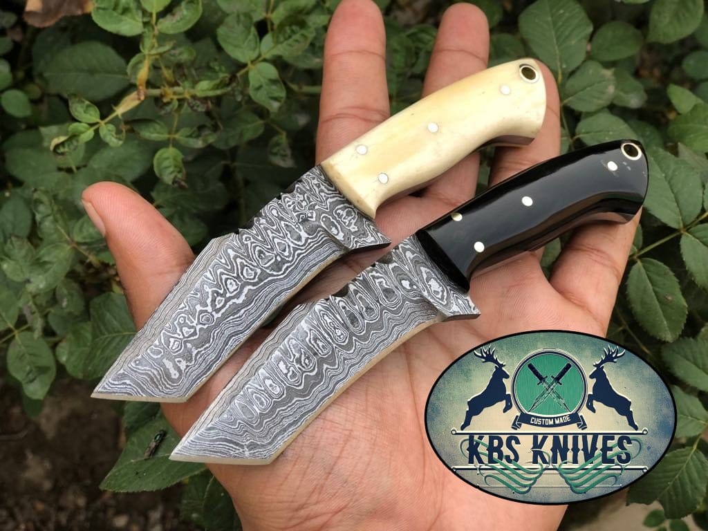 KBS Knives Store Knives Beautiful Custom Handmade Damascus Steel EDC Tanto Blade Knives
