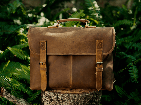KBS Knives Store Knives Crazy Horse Leather Messenger Bag