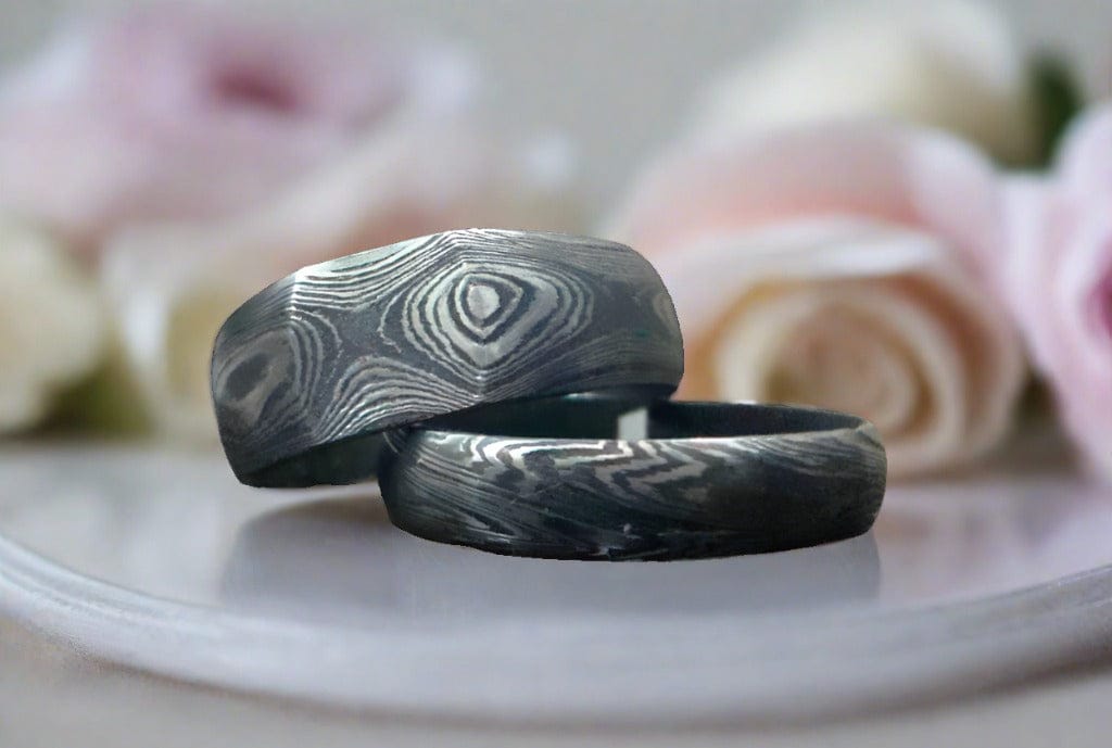 KBS Knives Store Knives Custom Damascus Steel Anniversary Rings