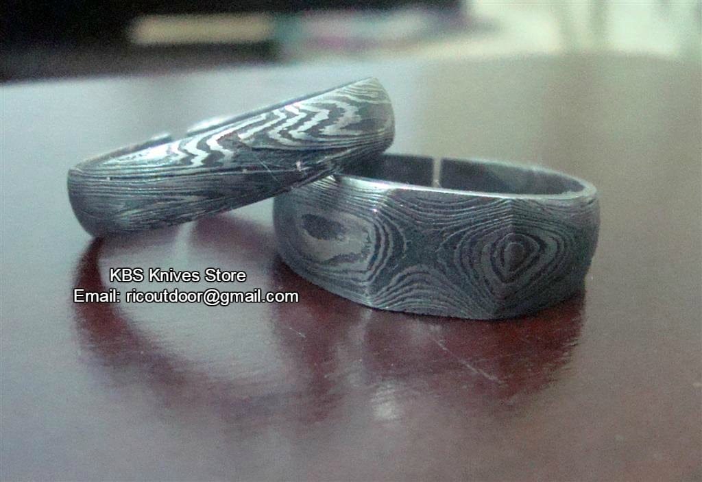 KBS Knives Store Knives Custom Damascus Steel Anniversary Rings