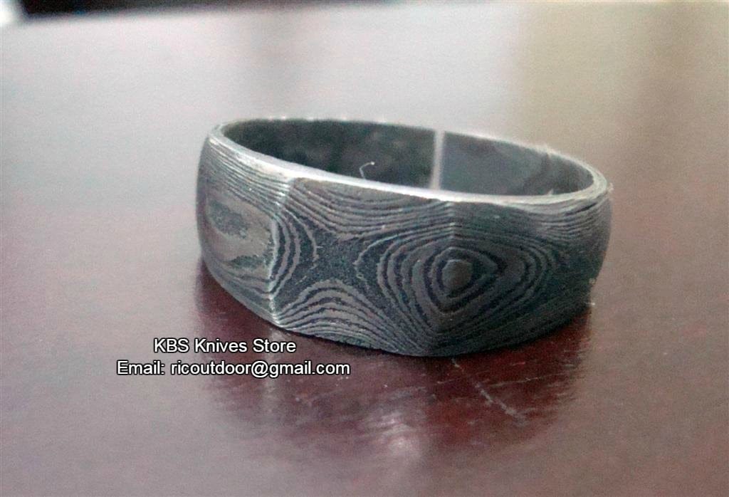 KBS Knives Store Knives Custom Damascus Steel Anniversary Rings