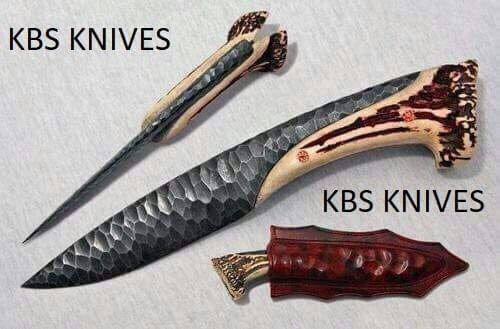 KBS Knives Store Knives Custom Handmade Stone Texture Hand Forged 1095 Steel Vintage Viking Knife