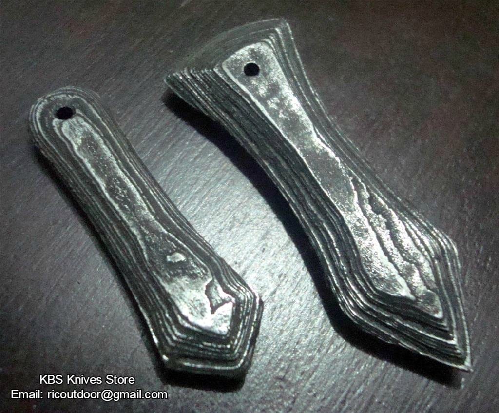 KBS Knives Store Knives Damascus Antique Looking Drop Pendants