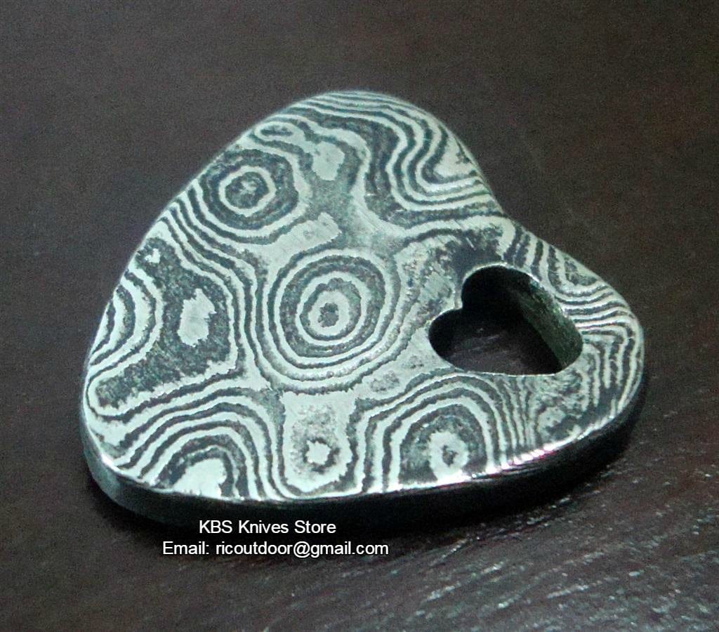 KBS Knives Store Knives Damascus Heart Pendant