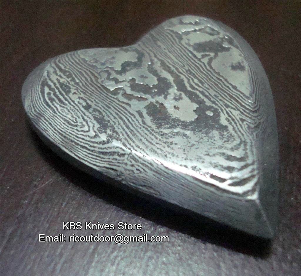KBS Knives Store Knives Damascus Heart Pendant