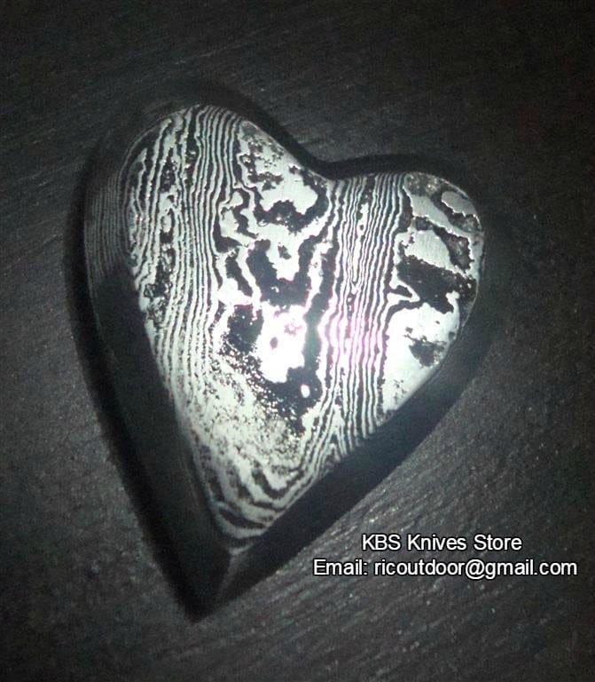 KBS Knives Store Knives Damascus Heart Pendant