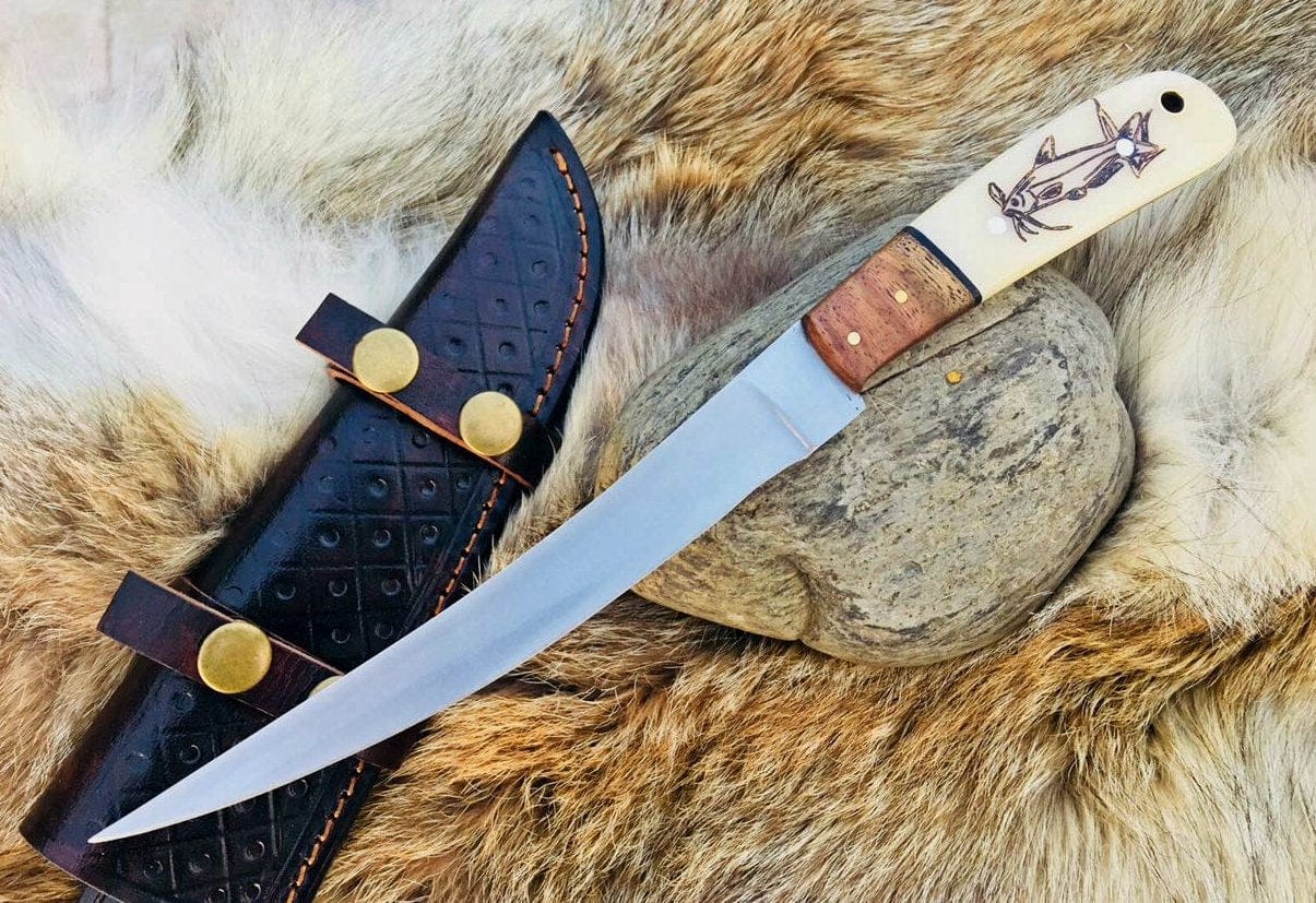 KBS Knives Store Knives Full Tang Custom Handmade D2 Flexible Blade Fishing Knife