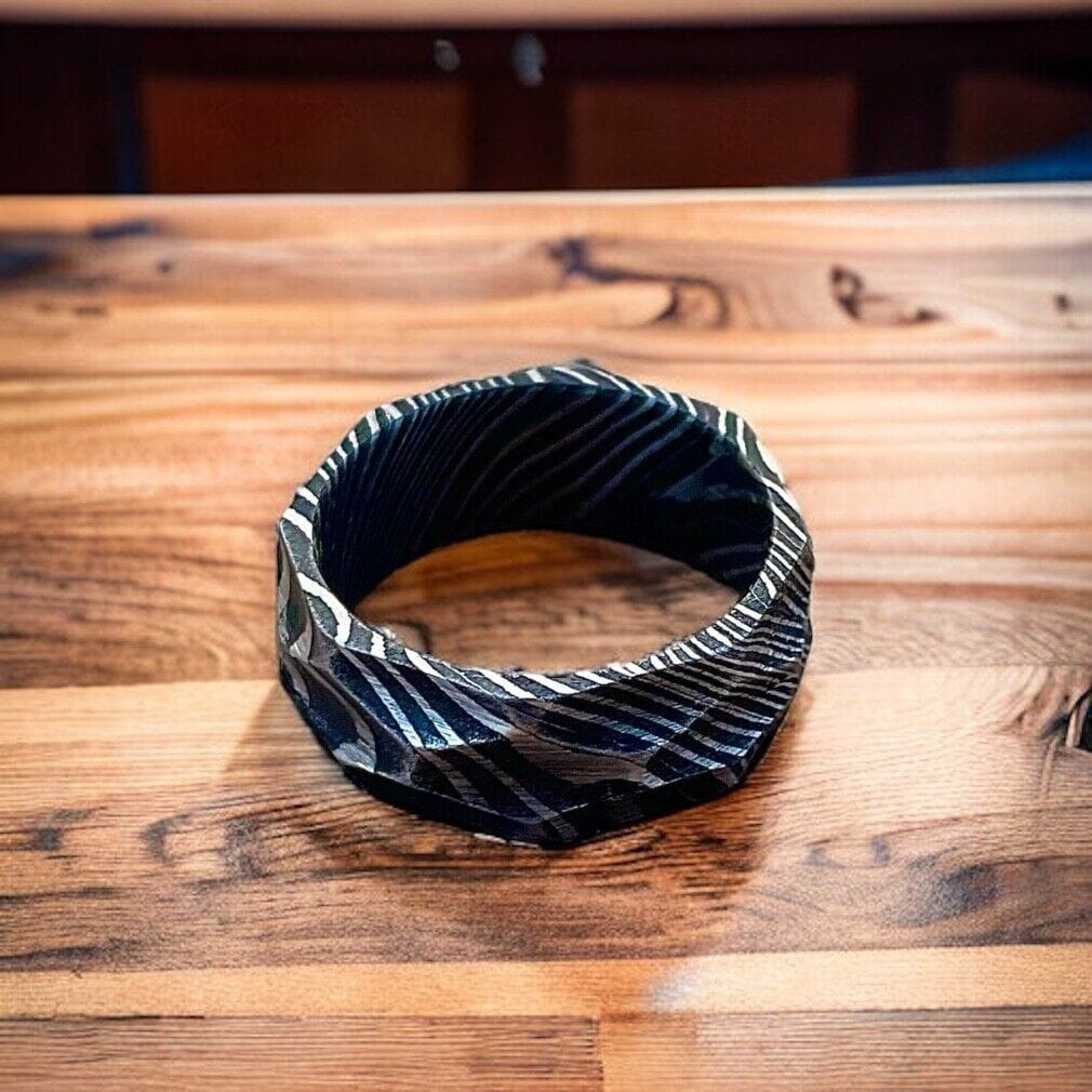 KBS Knives Store Knives Timeless Bond Hand-Forged Damascus Steel Proposal Memory Ring by KBS Knives Store