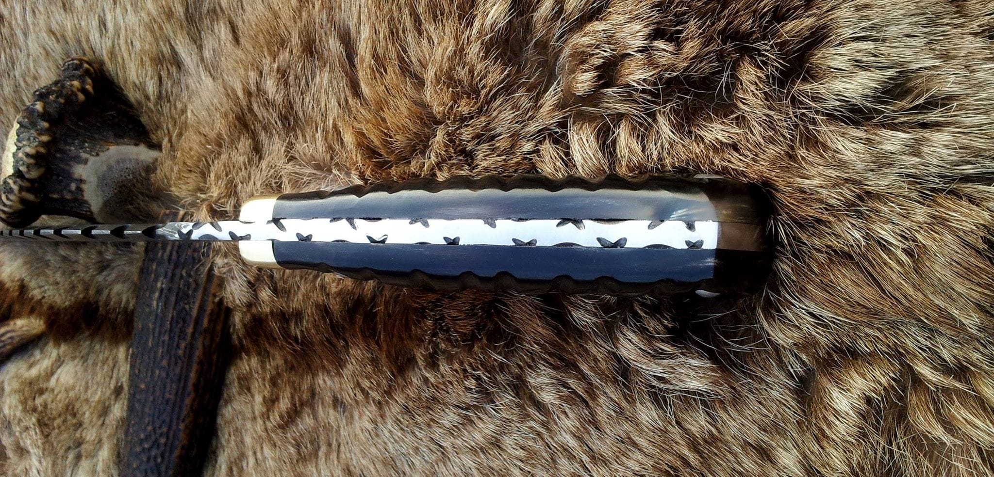 KBS Knives Store Kukri Damascus Kukri for Sale – 15" Buffalo Horn Handle