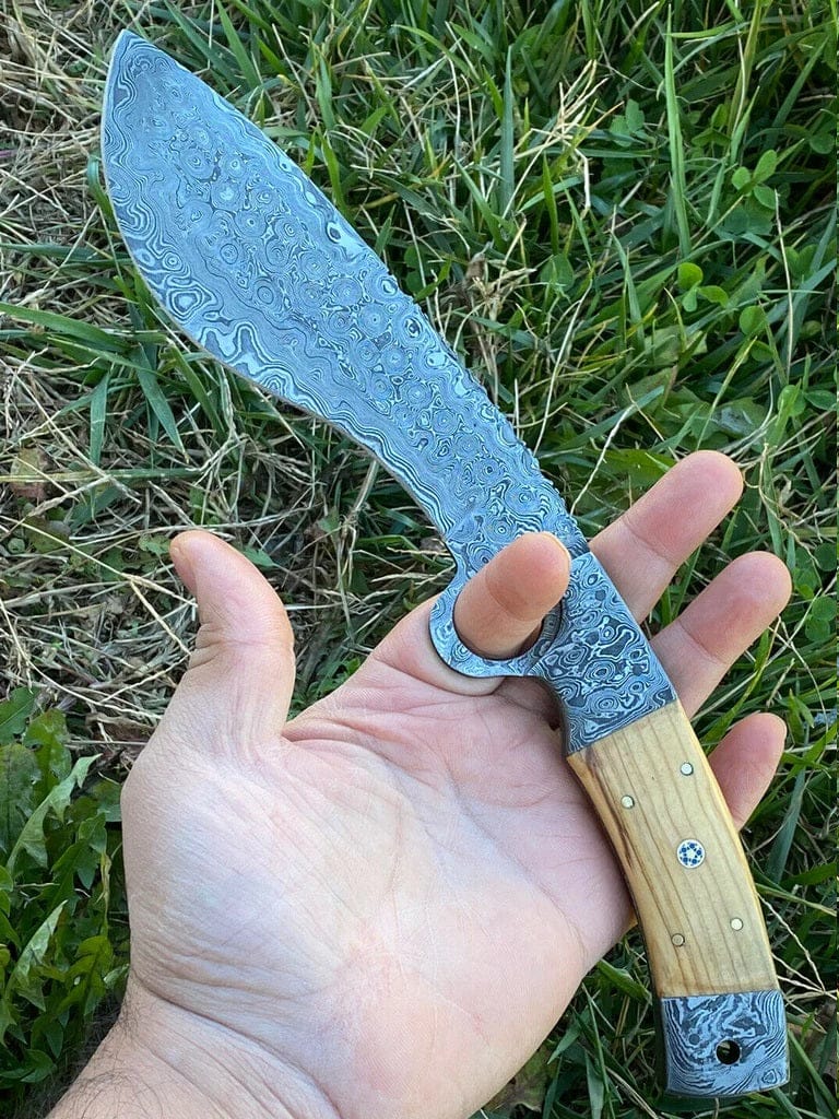 KBS Knives Store Kukri Handmade Gurkha Military Kukri Knife Damascus 12"