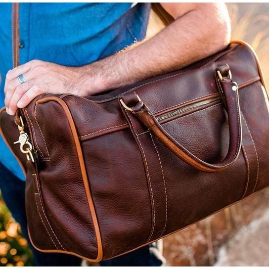 KBS Knives Store Leather Bag Men's Leather Duffle Bag- Lifetime Leather Co