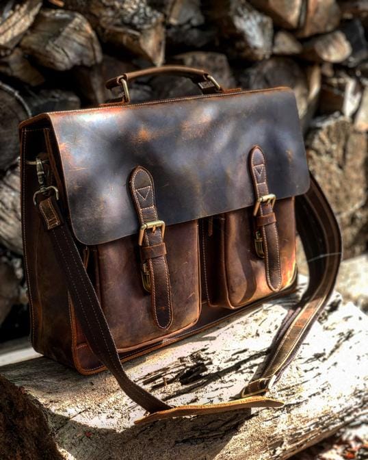 KBS Knives Store Leather Bag “The Lawyer” Messenger Bag