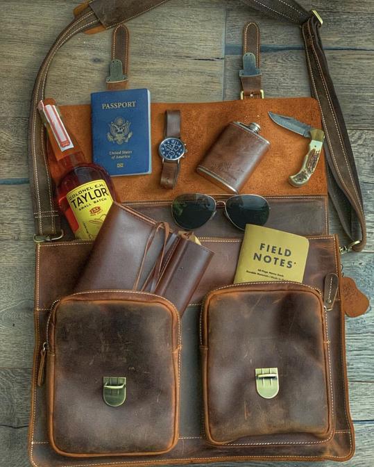 KBS Knives Store Leather Bag “The Lawyer” Messenger Bag