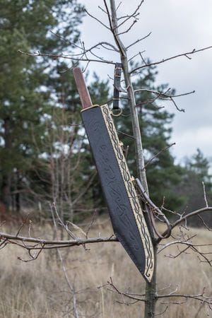 KBS Knives Store Seax Custom Handmade Viking Seax Knife with Leather Sheath