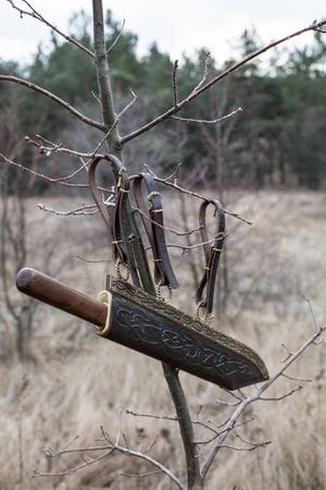 KBS Knives Store Seax Custom Handmade Viking Seax Knife with Leather Sheath