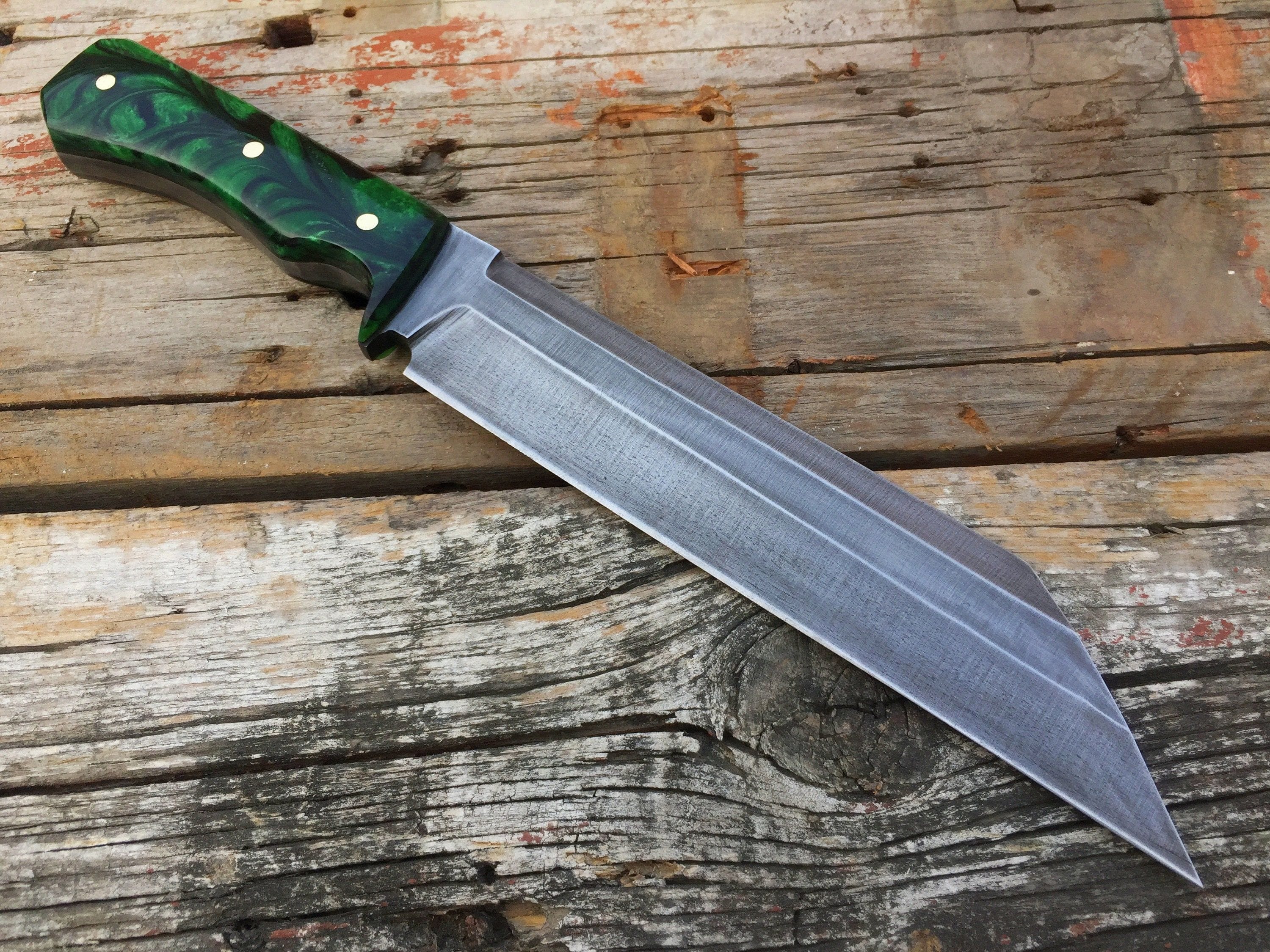 KBS Knives Store Seax Custom Handmade Viking Seax with Leather Sheath