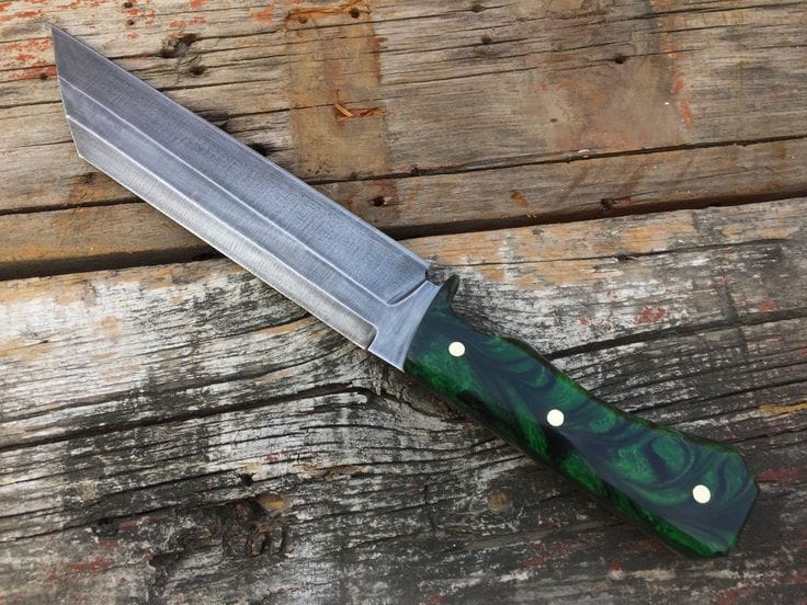 KBS Knives Store Seax Custom Handmade Viking Seax with Leather Sheath