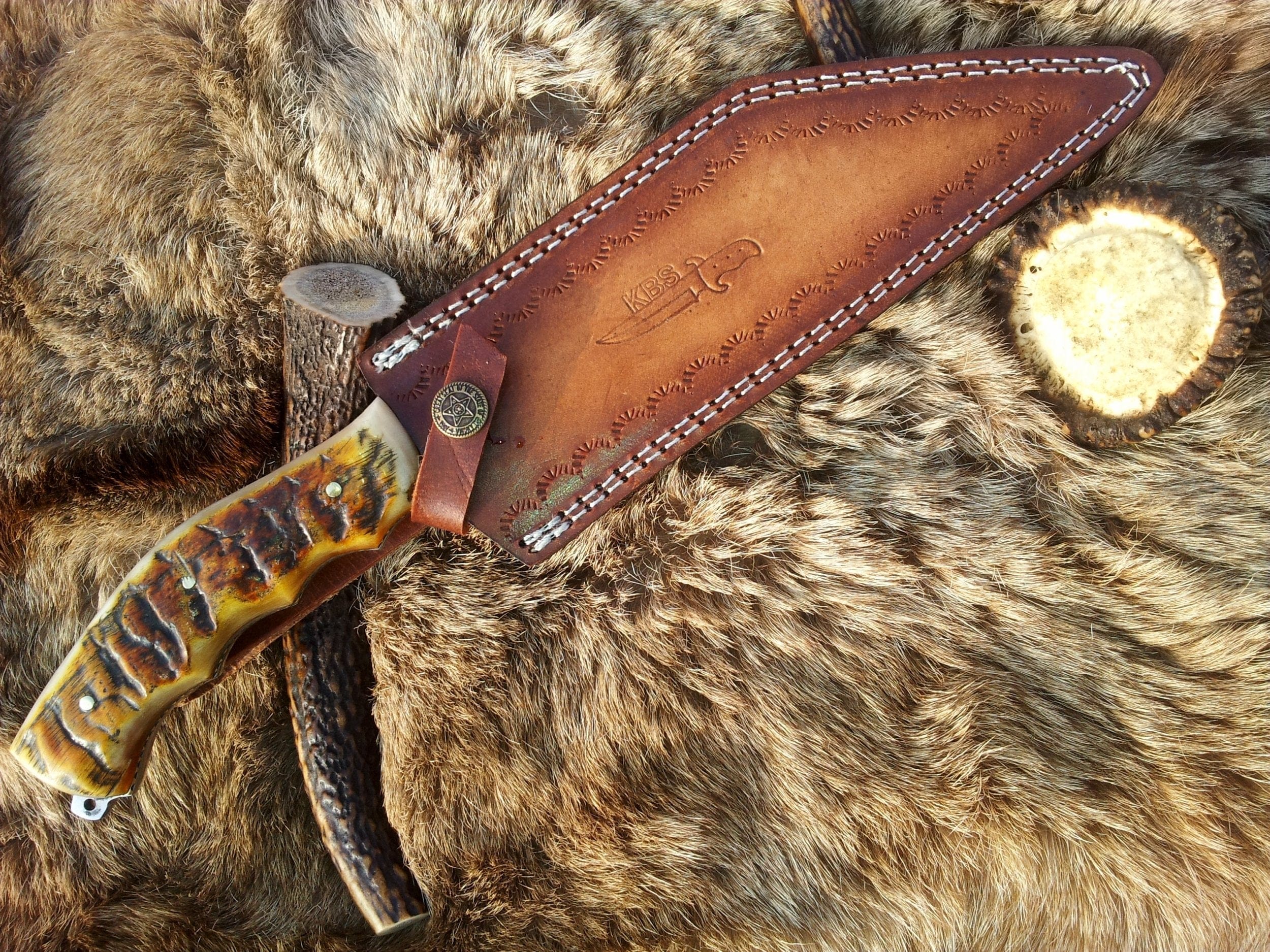 KBS Knives Store Seax Handmade Damascus Steel Seax Knife – Viking Full Tang Fixed