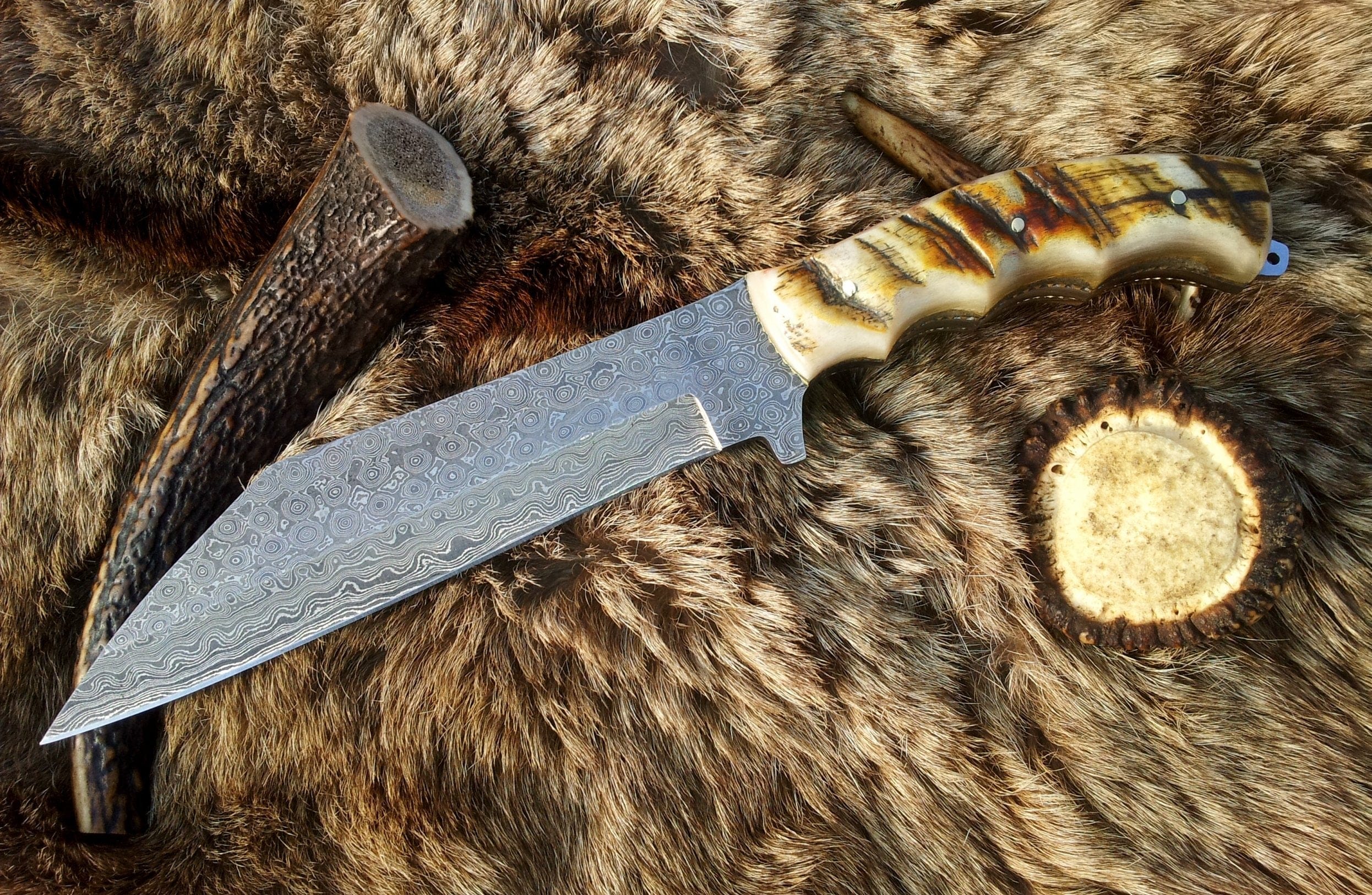 KBS Knives Store Seax Handmade Damascus Steel Seax Knife – Viking Full Tang Fixed